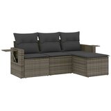  4-dijelni set vrtnih sofa od poliratana s jastucima sivi | shoptok.hr
