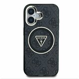 Guess IML 4G Glitter and Triangle Logo MagSafe Zadní Kryt pro iPhone 16 Black Ovitek za telefon Vijolična | Shoptok.si