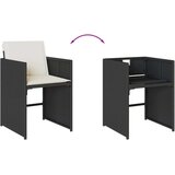  7-dijelni vrtni blagovaonski set s jastucima crni od poliratana | shoptok.hr