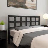  Uzglavlje za krevet crni 145,5 x 4 x 100 cm od masivne borovine | Eponuda.com