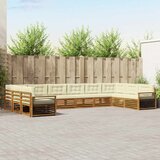  Setovi sofa 10 pcs Prirodna i krem Čvrsto drvo akacije | shoptok.hr