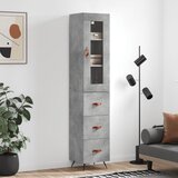 vidaXL Visoka omara betonsko siva 34,5x34x180 cm inženirski les Cene