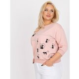 Fashion Hunters Dusty pink plus size blouse in Margeret cotton Cene