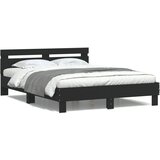 vidaXL Okvir za krevet s uzglavljem i LED crni 150x200 cm Cijene