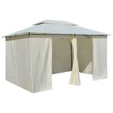  vrtni šotor z zavesami 4x3 m bele barve | Shoptok.si