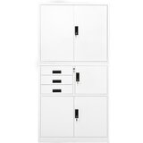 Furnova Pisarniška omara bela 90x40x180 cm jeklo, (21919706) | Shoptok.si