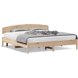  Posteljni okvir z vzglavjem 200x200 cm trdna borovina, (21128630) Cene