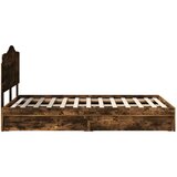  Postelja s shranjevanjem z vzglavjem Dimljeni oreh 135 x 190 cm, (5000105141) | Shoptok.si