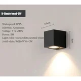 zidna led lampa jednostrana 5W IP65 – aluminijumsko kućište