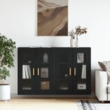 Maison Chic Stenska omarica - Zidna omarica 2 kosa črn inženirski les iu1241, (22063402) | Shoptok.si