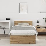 vidaXL posteljni okvir brez vzmetnice z vzglavjem Artisan Oak 75x190 cm | Shoptok.si