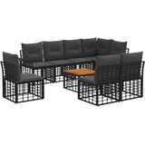  Set vanjskih sofa 9 kom. Crna i tamno siva Poliester | shoptok.hr