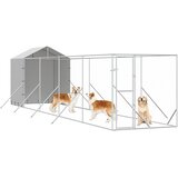  Vanjski kavez za pse s krovom srebrni 2x10x2,5m pocinčani čelik | shoptok.hr
