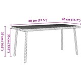 Vrtni stolić za kavu pravokutni bež 80x40x37 cm poliratan | shoptok.hr
