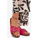 Boto Women's sandals with buckle on cork platform fuchsia Zavira | Shoptok.si
