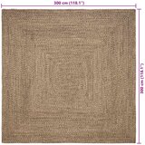  Tepisi za područja Prirodna i crna 300 x 300 cm Juta | shoptok.hr