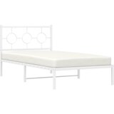  Metalni okvir za krevet s uzglavljem bijeli 100x190 cm | shoptok.hr