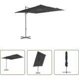  The Living Store Previsni senčnik z jeklenim drogom 250x250 cm antracit - Previsni Senčnik, (21742327) Cene
