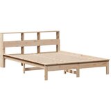 vidaXL Krevet s regalom za knjige bez madraca 135x190 cm od borovine | shoptok.hr