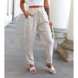UR/CEO Beige floral wide pants Ippocrate | shoptok.hr