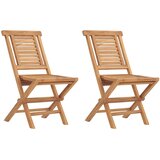  5-dijelni sklopivi vrtni bistro set Prirodna Čvrsto teak drvo Slike
