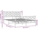 Metalni okvir kreveta uzglavlje i podnožje bijeli 150 x 200 cm | shoptok.hr