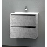 AQUA Podumivalniška omarica z umivalnikom Aqua (60 cm, videz betona)