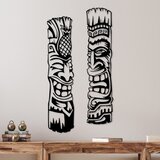 Opviq Set zidnih ukrasa Tiki, 20x84 cm, 1,5 mm, 2 komada, crna | Eponuda.ba
