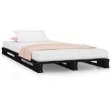 The Living Store Postelja iz palet črna 75x190 cm trdna borovina - Postelja Iz Palet, (21492363) | Shoptok.si