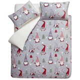 Catherine Lansfield Siva podaljšana posteljnina za zakonsko posteljo iz mikropliša 230x220 cm Festive Gnomes – | Shoptok.si