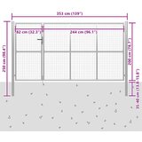  Vrtna vrata Čelik 350x200 cm Srebrna | Eponuda.com