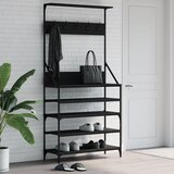 vidaXL Regal za oblačila s prostorom za čevlje črn 90x34x184 cm | Shoptok.si
