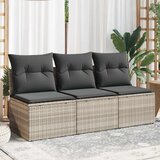 Maison Chic Vrtni kavč - Zunanji kavč z blazinami trosed svetlo siv poli ratan, (22040595) | Shoptok.si