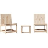 The Living Store Vrtna sedežna garnitura 3-delna trdna borovina - Vrtna Sedežna Garnitura, (21446386) | Shoptok.si