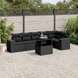 vidaXL 7-dijelni set vrtnih sofa od poliratana s jastucima crni | shoptok.hr