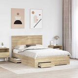  Krevetna konstrukcija s ladicama Sonoma hrast 135 x 190 cm | shoptok.hr