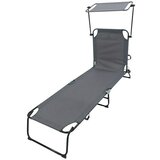 SUNFUN Ležaljka za sunčanje sa zaštitom od sunca (D x Š x V: 186 x 55 x 24 cm, Sive boje) | shoptok.hr