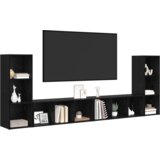 vidaXL TV ormar s policom s pohranom 4 pcs Crni hrast 37 x 35 x 107.5 cm | shoptok.hr