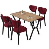 Hanah home Set Trpezarijski sto i 4 stolice Elma Burgundy Walnut | Eponuda.com