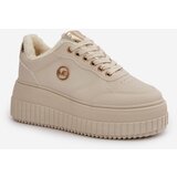 Boto Sneakers Women's Sports Shoes Insulated On Massive Sole Beige Ardiela | Shoptok.si