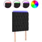 The Living Store led posteljno vzglavje črno 80x7x118/128 cm žamet - led vzglavje, (21495358) | Shoptok.si