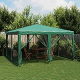 Šator za zabave s 8 mrežasta bočna zida zeleni 4 x 4 m HDPE | shoptok.hr
