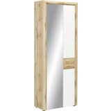 Premium Living Garderobna Omara Ronny, Bela, Barva Hrasta, Ogledalo | Shoptok.si