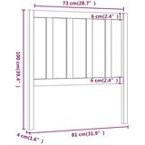  Uzglavlje za krevet sivo 81 x 4 x 100 cm od masivne borovine | shoptok.hr