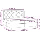 Krevet box spring s madracem LED tamnozeleni 200x200 cm baršun - Tamnozelena 200 x 200 cm Dizajn s gumbima | shoptok.hr