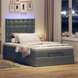 vidaXL Otomanski posteljni okvir z vzmetnico siv 120x190 cm blago Cene
