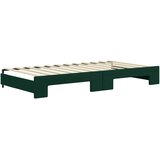 Dnevni krevet na razvlačenje tamnozeleni 100x200 cm baršunasti | shoptok.hr
