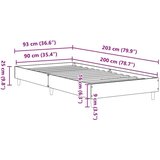  Okvir kreveta bez madraca dimljeni hrast 90x200 cm | shoptok.hr