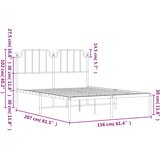  Metalni okvir za krevet s uzglavljem crni 150x200 cm | shoptok.hr