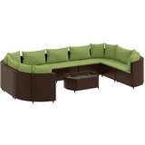vidaXL 10-dijelni set vrtnih sofa od poliratana s jastucima smeđi | shoptok.hr
